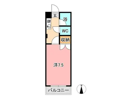 サンワビル(1K/4階)の間取り写真