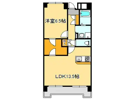 CITY太子堂(1LDK/6階)の間取り写真