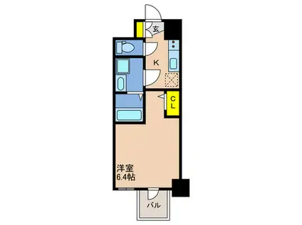 エスリード神戸三宮ヒルズ(1K/14階)の間取り写真