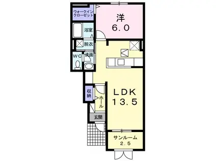 PROGRESSC(1LDK/1階)の間取り写真