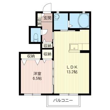 パレスN壱番館(1LDK/1階)の間取り写真