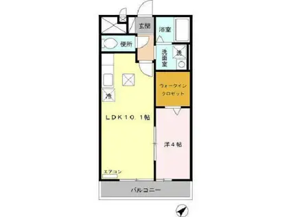 フラワータウン八木山(1LDK/1階)の間取り写真