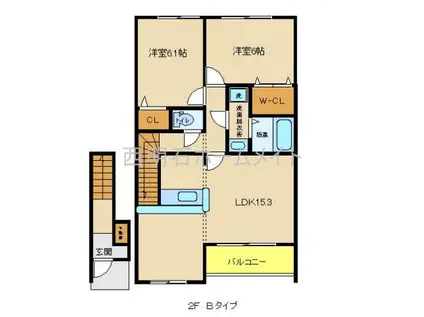 シャルマン神田(2LDK/2階)の間取り写真
