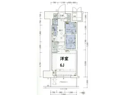 エステムコート新大阪Ⅷレヴォリス(1K/9階)の間取り写真