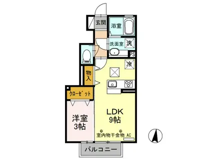 D-ROOM アオーラ泉 B103(1LDK/1階)の間取り写真