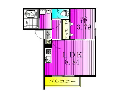 AJハウス北小金(1LDK/2階)の間取り写真