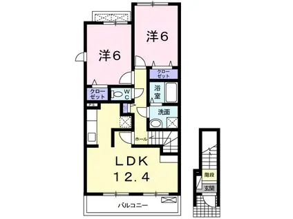 サンフローレA(2LDK/2階)の間取り写真
