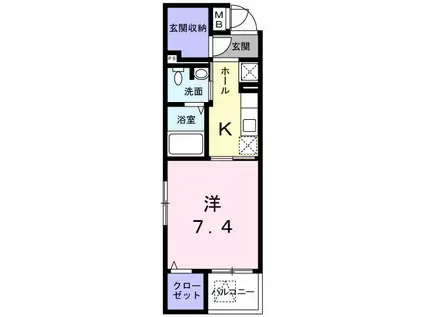 メゾン エスポワール(1K/2階)の間取り写真