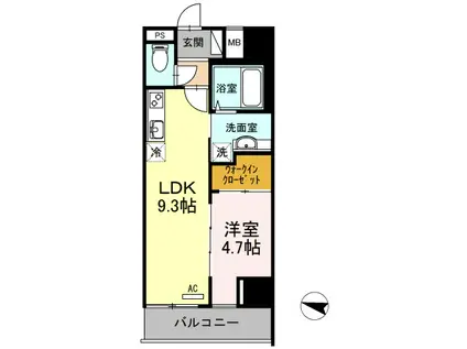 アロフト(1LDK/6階)の間取り写真