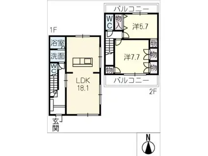 サンシャインIII(2LDK/1階)の間取り写真