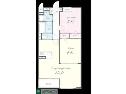 VOITURE MH(1SLDK/2階)の間取り写真