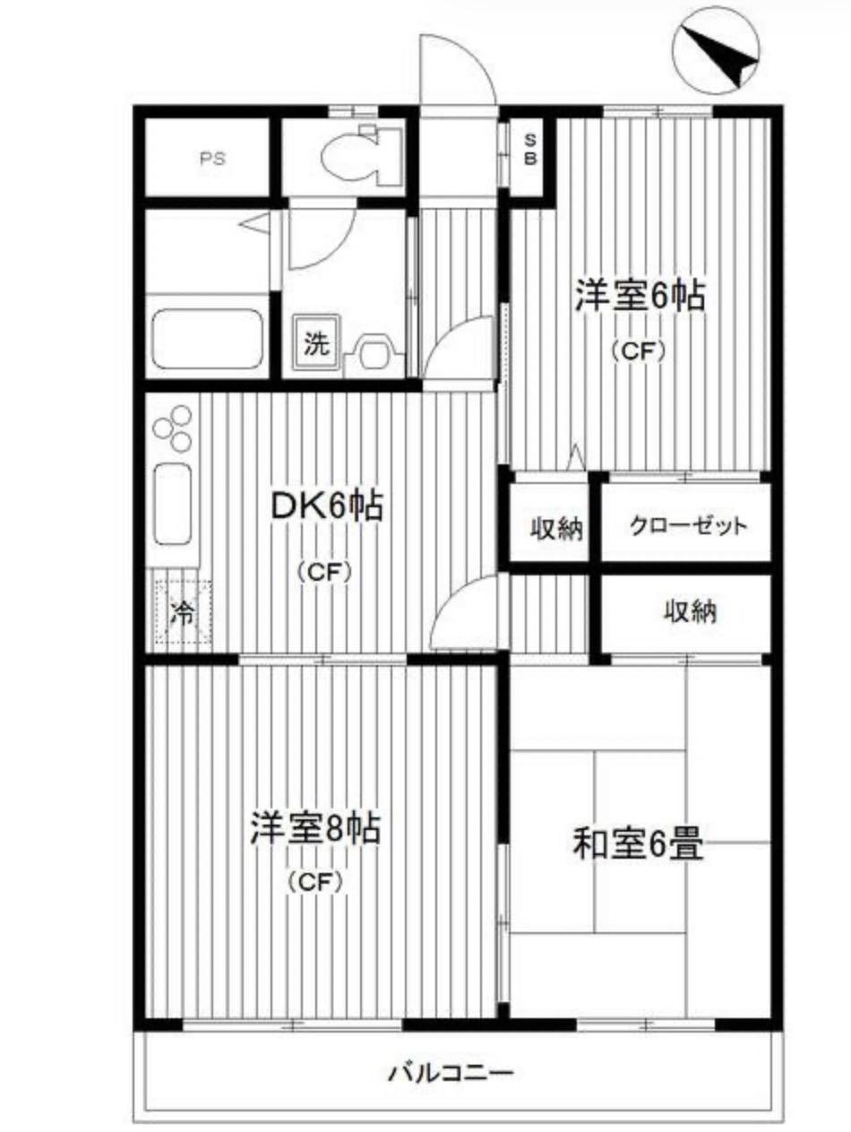 セントレ港南(3DK/1階)の間取り写真