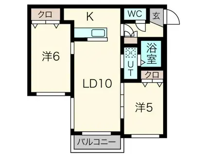 アルシオーネS12(2LDK/1階)の間取り写真