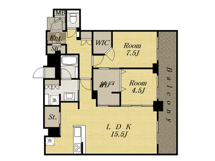 ザ宝塚タワー(2LDK/27階)の間取り写真