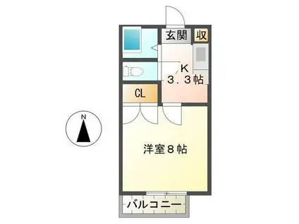 サンコーポ岩成(1K/2階)の間取り写真