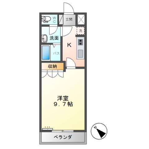 メリーベル(1K/2階)の間取り写真