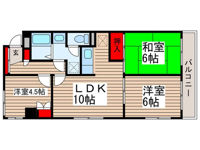 グランピニエール松戸(3LDK/5階)の間取り写真
