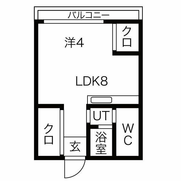 R4TMビル(1DK/5階)の間取り写真