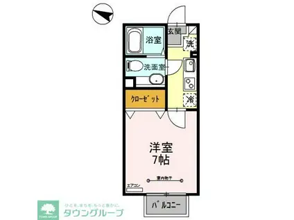 PARTERRE(1K/1階)の間取り写真