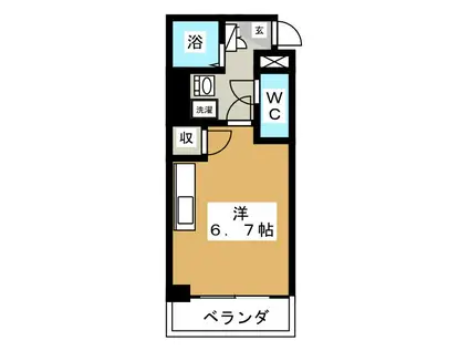 ヴランドール柏中央(ワンルーム/8階)の間取り写真