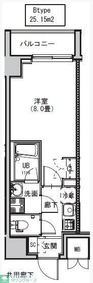 S-RESIDENCE両国AVENUE(1K/6階)の間取り写真