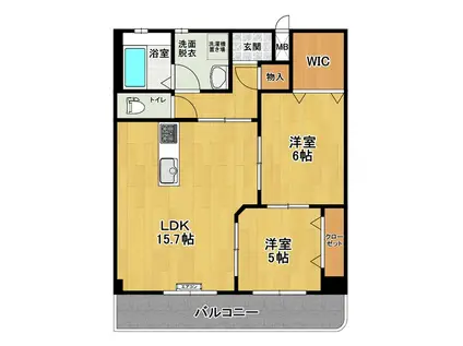 ファーストパレス伊藤(2LDK/2階)の間取り写真