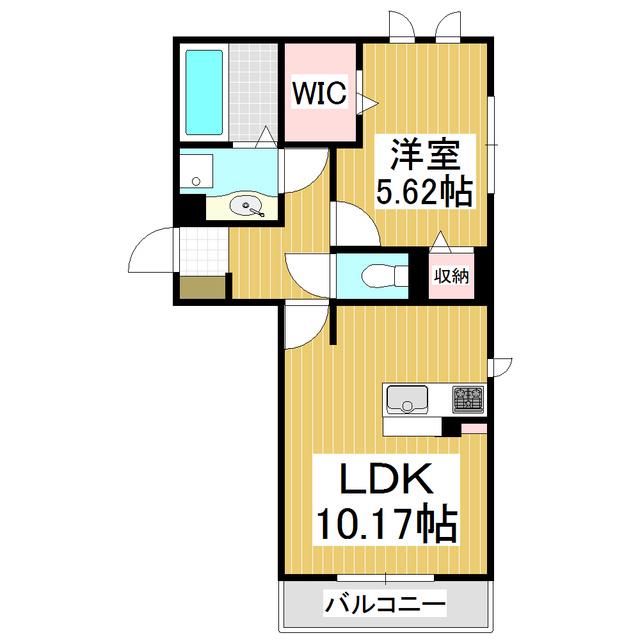 アーバンクレスト白板(1LDK/1階)の間取り写真