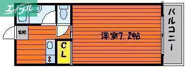 リーガ II(1K/2階)の間取り写真