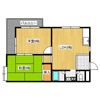 レスポワール宝塚(2LDK/2階)の間取り写真