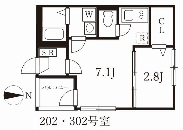 エトワール大曽根(1DK/2階)の間取り写真