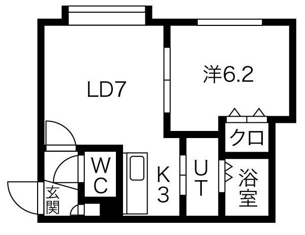 KAISER(1LDK/2階)の間取り写真