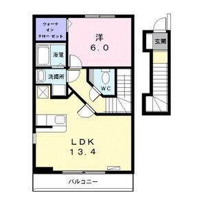 CALM牛立(1LDK/2階)の間取り写真