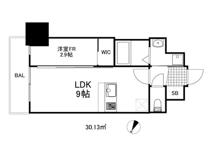 スワンズシティ神戸湊川2(1LDK/14階)の間取り写真