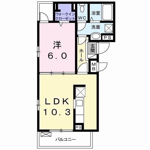 FLAT Y-III(1LDK/3階)の間取り写真