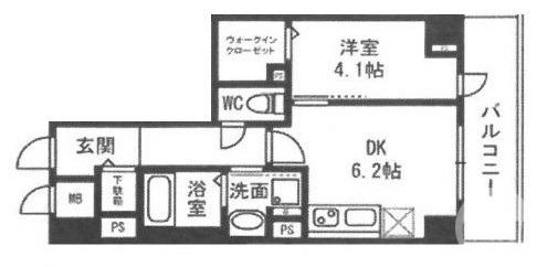 メゾン材木町(1DK/2階)の間取り写真