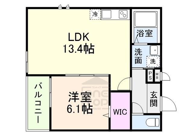 フジパレス戸伏町Ⅱ(1LDK/1階)の間取り写真