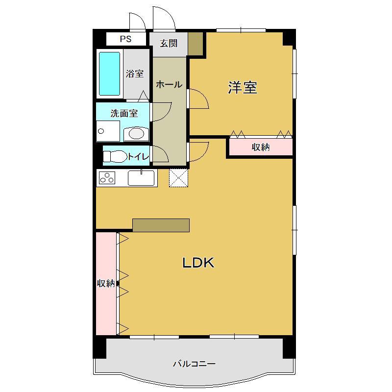 クレール浜松I(1LDK/5階)の間取り写真