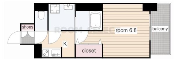 S-RESIDENCE鶴舞駅前(1K/13階)の間取り写真
