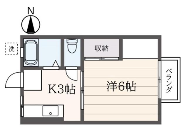 ビューラーオークボA棟(1K/2階)の間取り写真