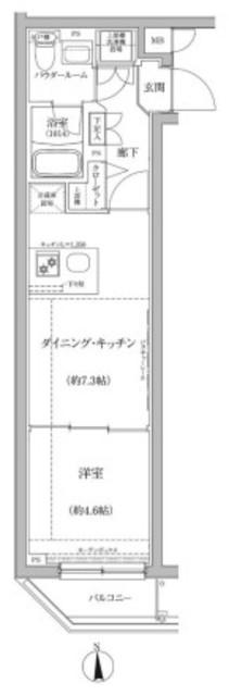 パティーナ蒲田DUO(1DK/3階)の間取り写真