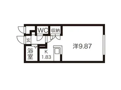 パスカル山の手(1K/2階)の間取り写真