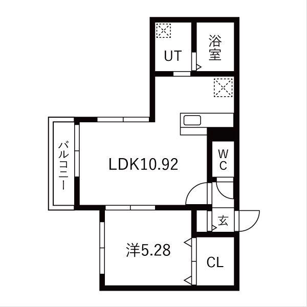 グラ フローレ(1LDK/1階)の間取り写真