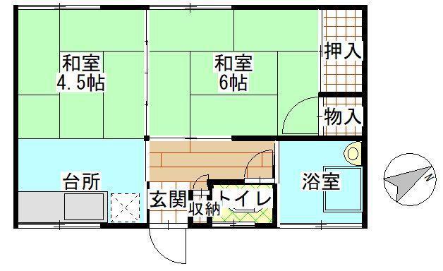 幸栄ハイツ(2K/2階)の間取り写真