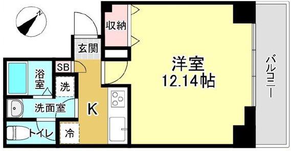 THE HERON S(1K/2階)の間取り写真