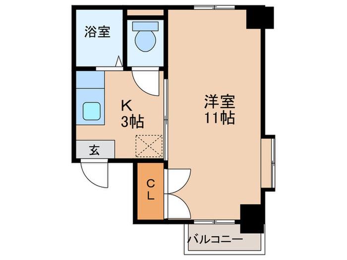 第二ステップイン金満(1K/7階)の間取り写真
