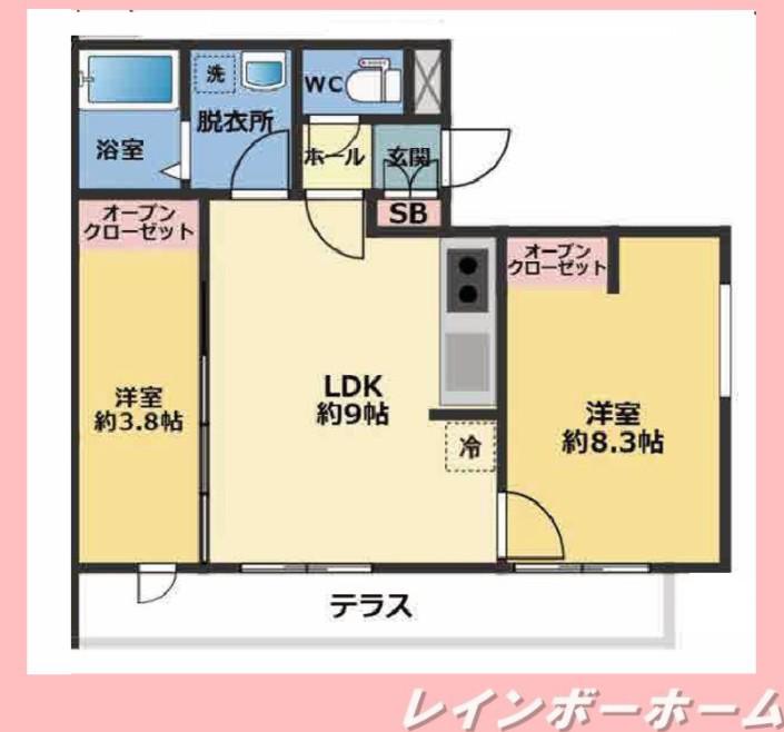 メゾン・ドゥ・アッシュ南柏(2LDK/1階)の間取り写真