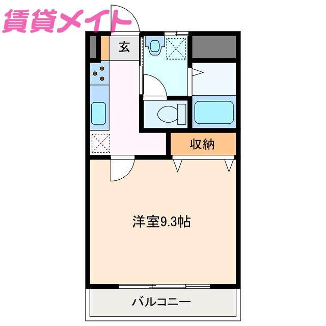 PAIKAJI(1K/1階)の間取り写真
