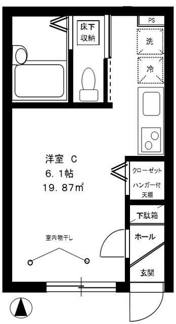 プリムローズ(ワンルーム/1階)の間取り写真