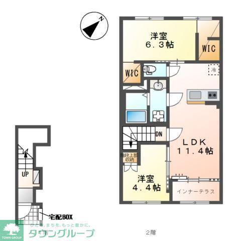 エクステンド・H(2LDK/2階)の間取り写真
