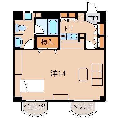 メゾン十番丁(1K/2階)の間取り写真